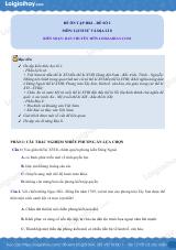 Đề kiểm tra học kì 1 Lịch sử và Địa lí 8 - Đề số 2